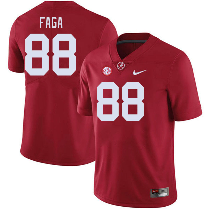 Men #88 Isaia Faga Alabama Crimson Tide College Football Jerseys Stitched-Crimson